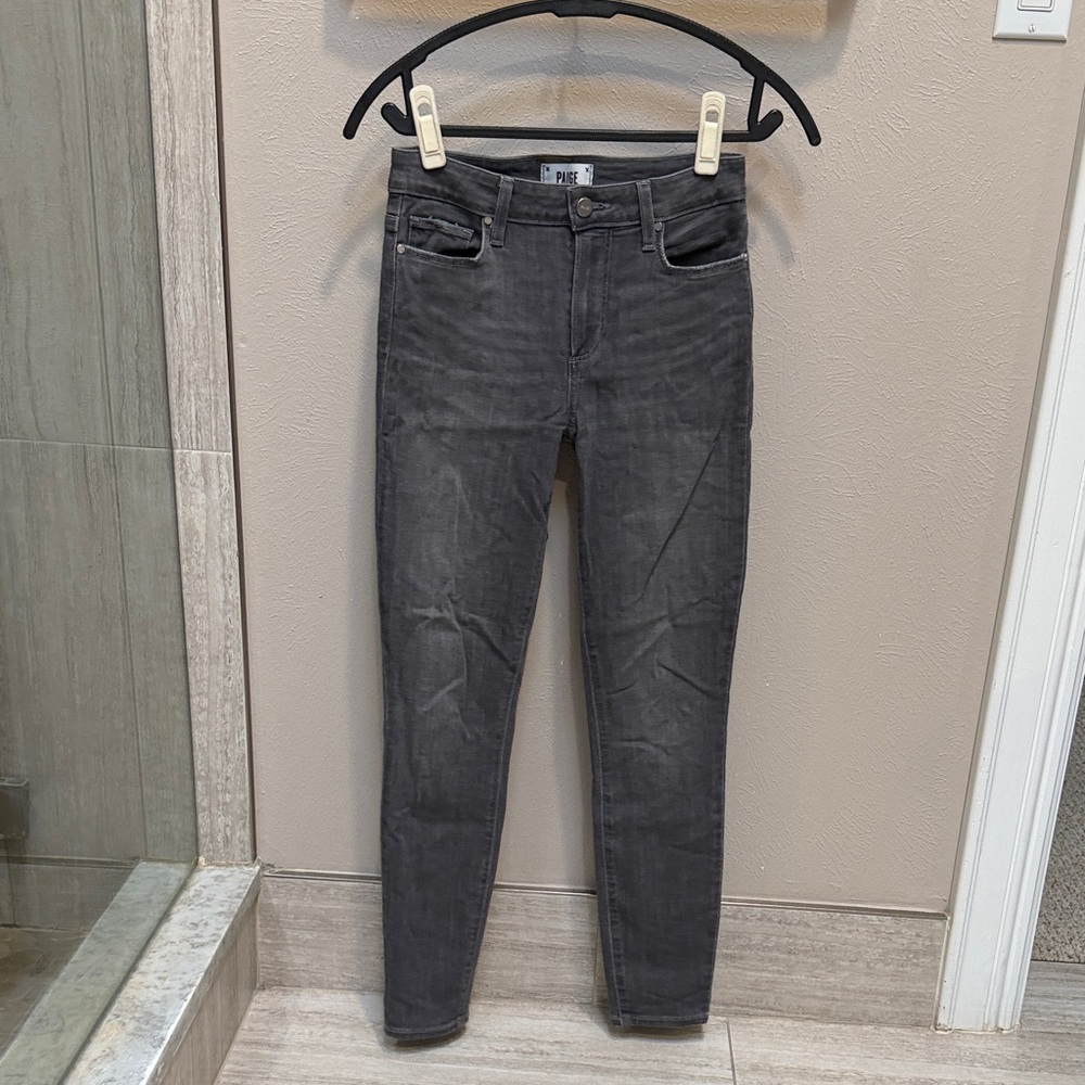 PAIGE Women's Charcoal Skinny Jeans